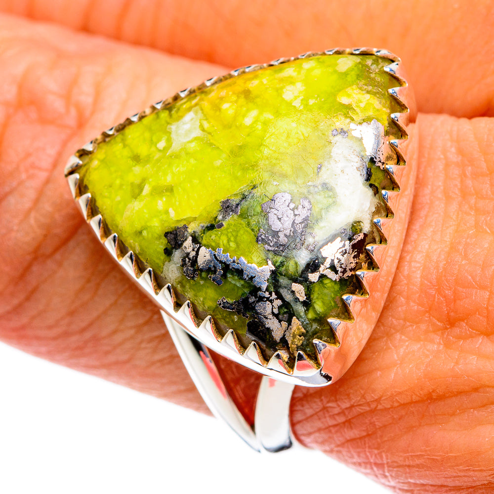 African Green Opal Rings handcrafted by Ana Silver Co - RING80638