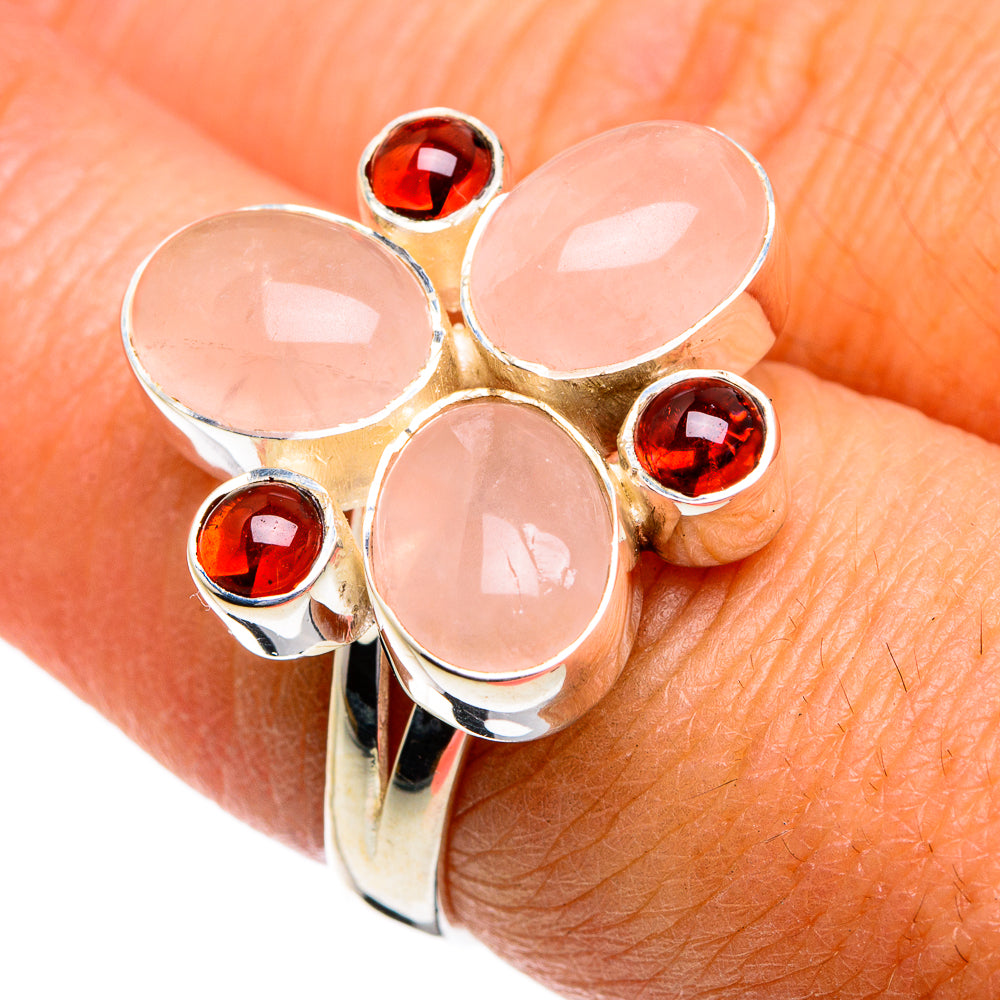 Rose Quartz Rings handcrafted by Ana Silver Co - RING80655