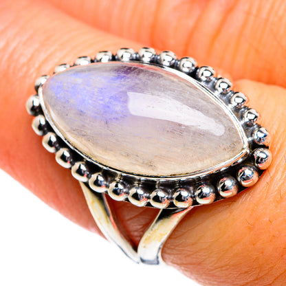 Rainbow Moonstone Rings handcrafted by Ana Silver Co - RING80663