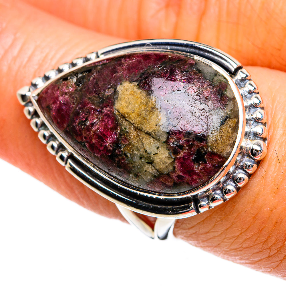Russian Eudialyte Rings handcrafted by Ana Silver Co - RING80685