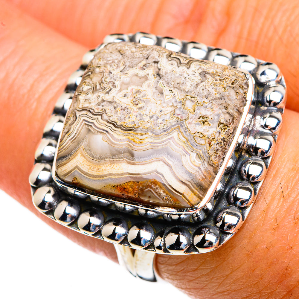 Laguna Lace Agate Rings handcrafted by Ana Silver Co - RING80692