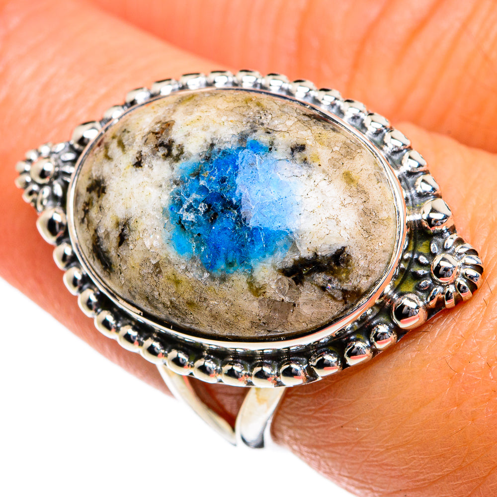 K2 Blue Azurite Rings handcrafted by Ana Silver Co - RING80698