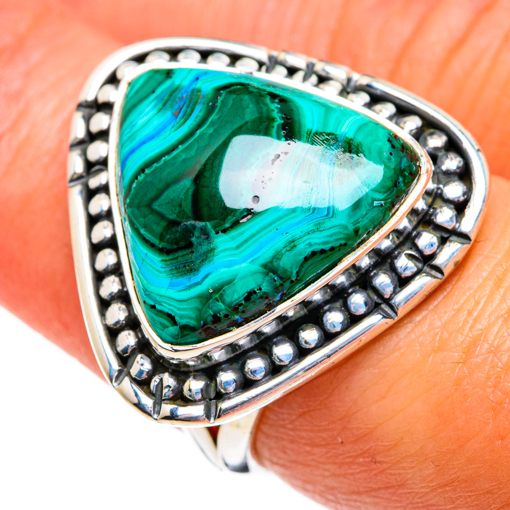 Malachite In Chrysocolla Rings handcrafted by Ana Silver Co - RING80705