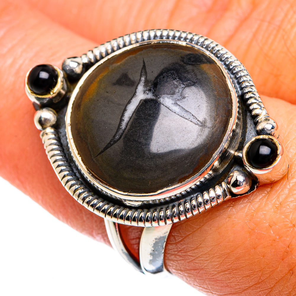 Septarian Geode Rings handcrafted by Ana Silver Co - RING80716