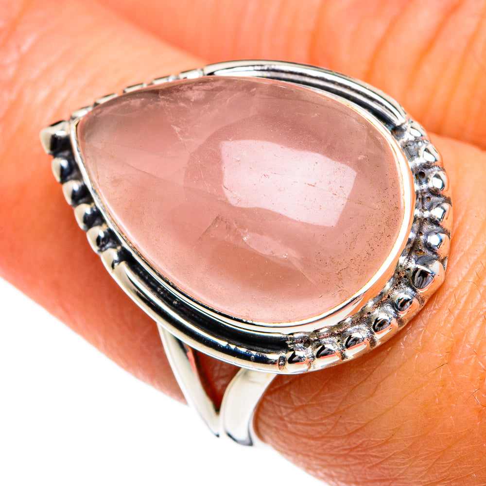 Rose Quartz Rings handcrafted by Ana Silver Co - RING80736