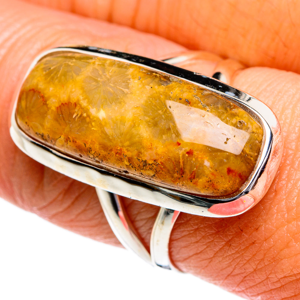 Fossil Coral Rings handcrafted by Ana Silver Co - RING80761
