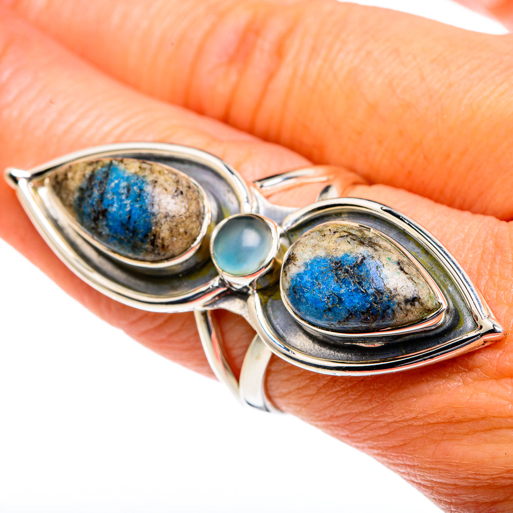 K2 Blue Azurite Rings handcrafted by Ana Silver Co - RING80777