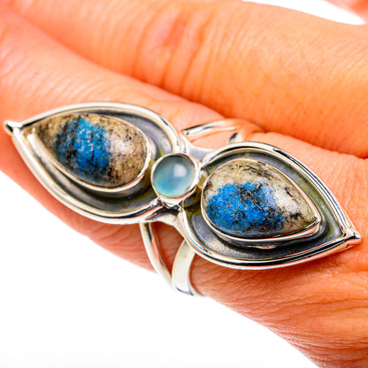 K2 Blue Azurite Rings handcrafted by Ana Silver Co - RING80777