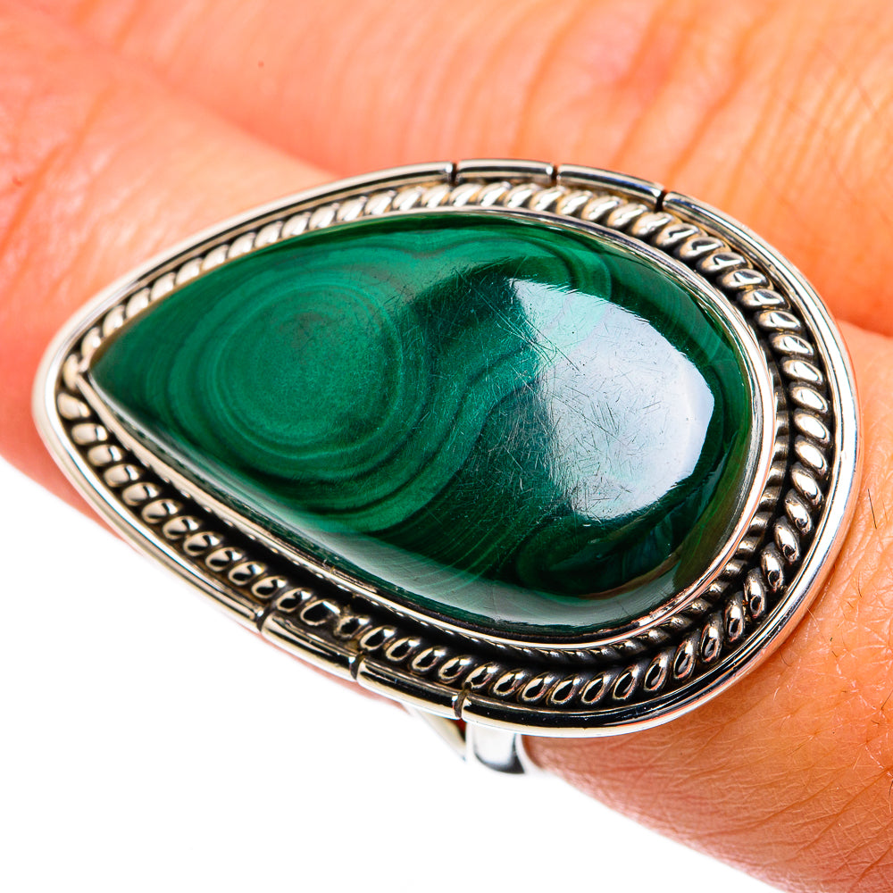 Malachite Rings handcrafted by Ana Silver Co - RING80778