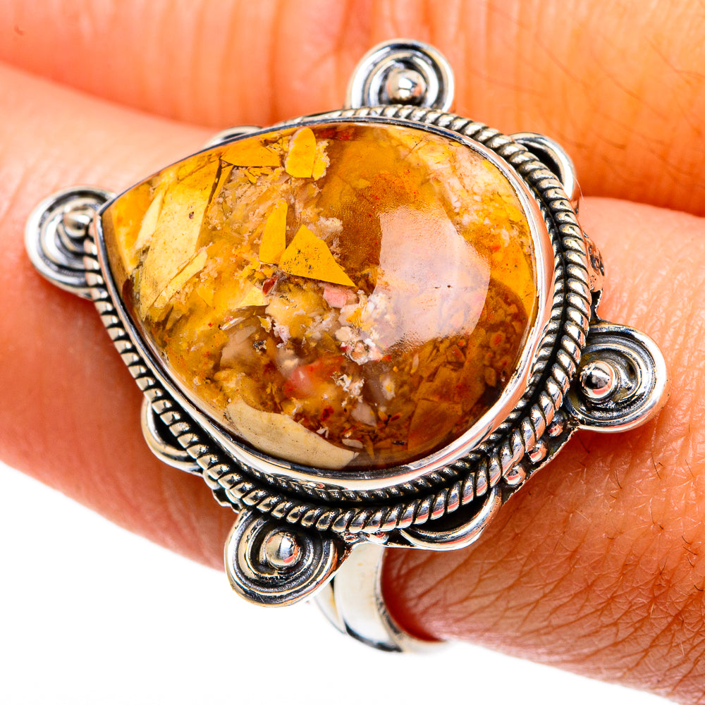Brecciated Mookaite Rings handcrafted by Ana Silver Co - RING80788