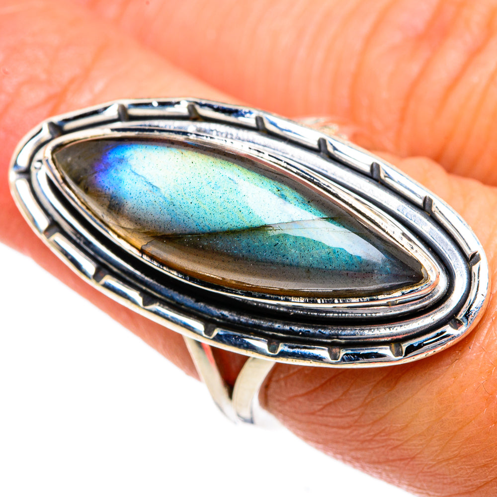 Labradorite Rings handcrafted by Ana Silver Co - RING80803