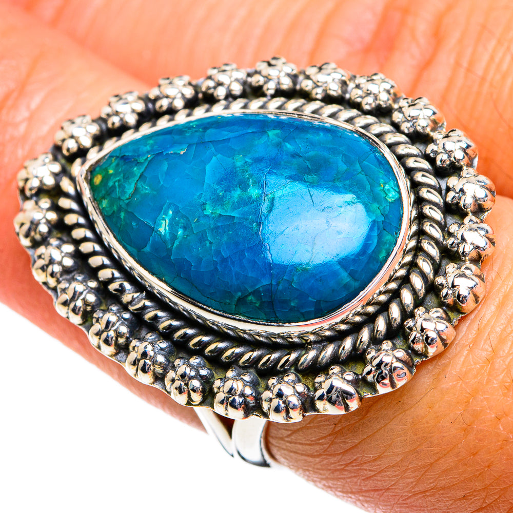 Chrysocolla Rings handcrafted by Ana Silver Co - RING80808