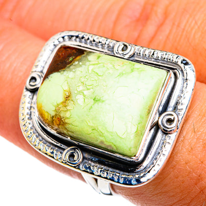 Lemon Chrysoprase Rings handcrafted by Ana Silver Co - RING80815