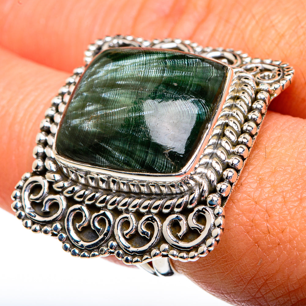 Seraphinite Rings handcrafted by Ana Silver Co - RING80820