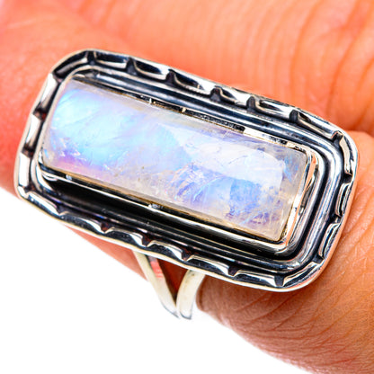 Rainbow Moonstone Rings handcrafted by Ana Silver Co - RING80837