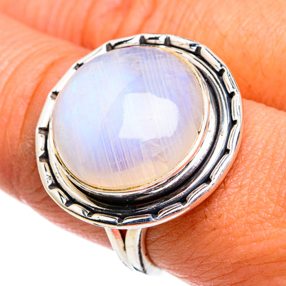 Rainbow Moonstone Rings handcrafted by Ana Silver Co - RING80869