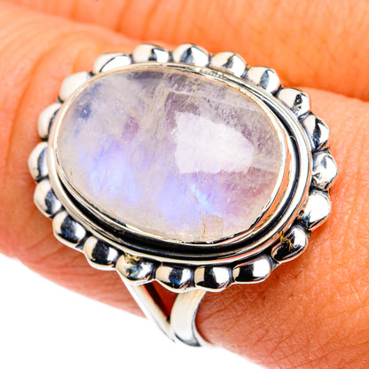 Rainbow Moonstone Rings handcrafted by Ana Silver Co - RING80895