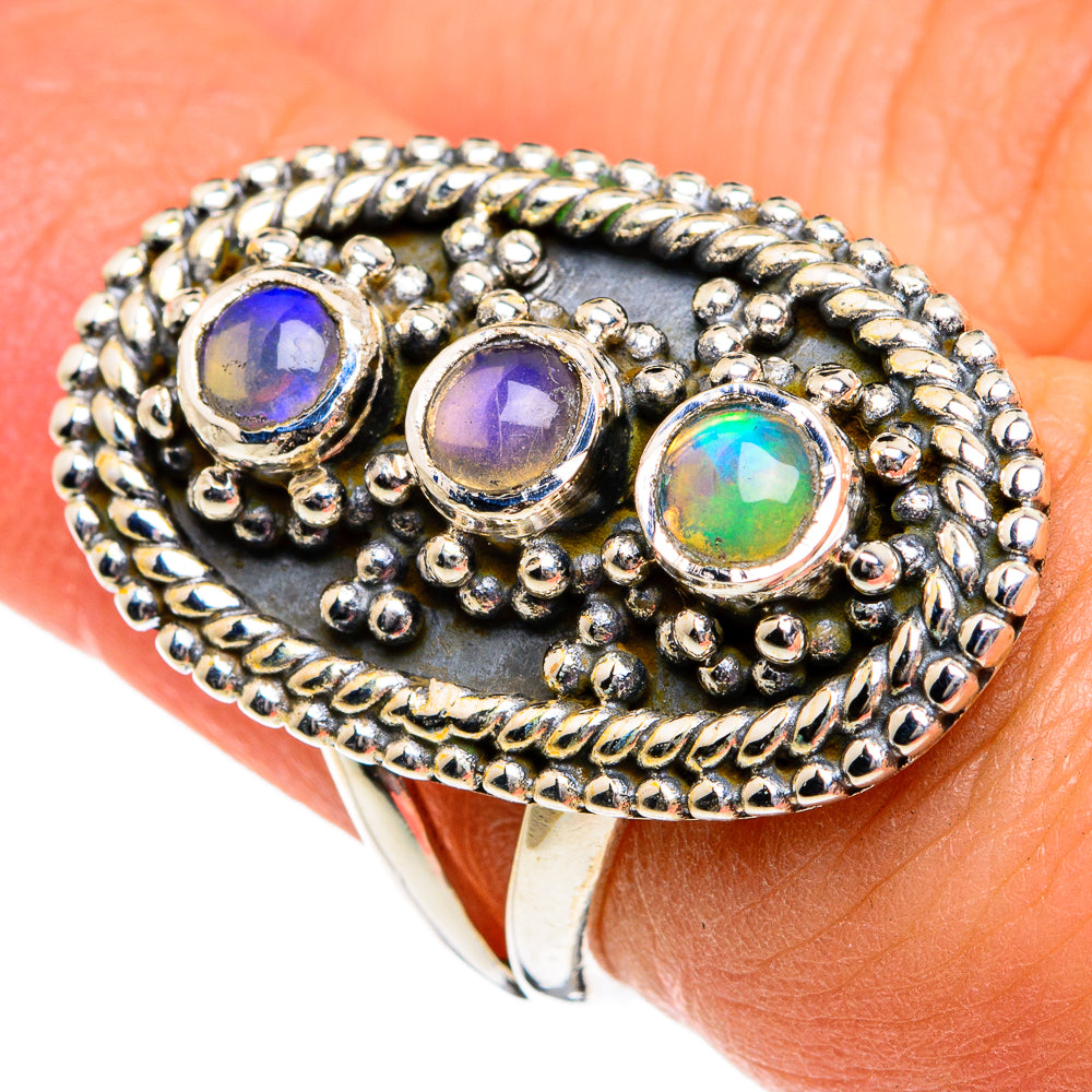 Ethiopian Opal Rings handcrafted by Ana Silver Co - RING80902