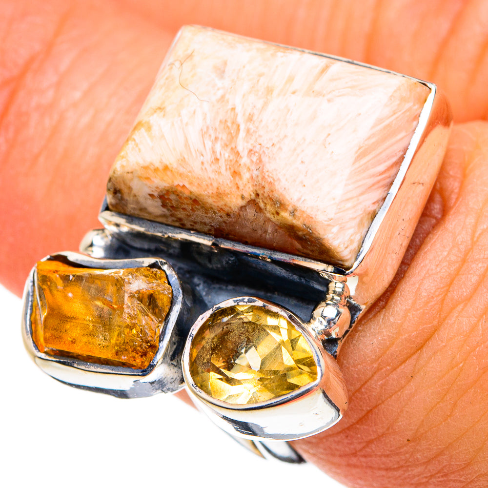 Scolecite Rings handcrafted by Ana Silver Co - RING80921