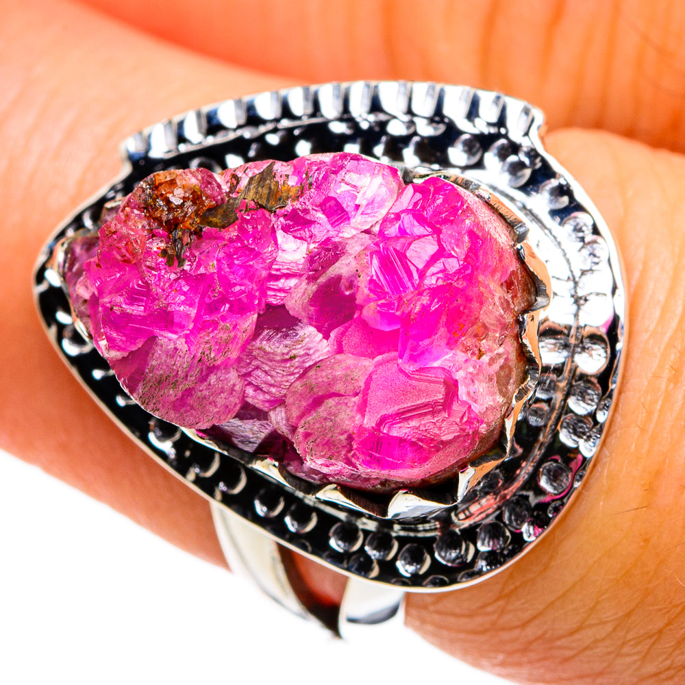 Pink Quartz Crystal Rings handcrafted by Ana Silver Co - RING80924