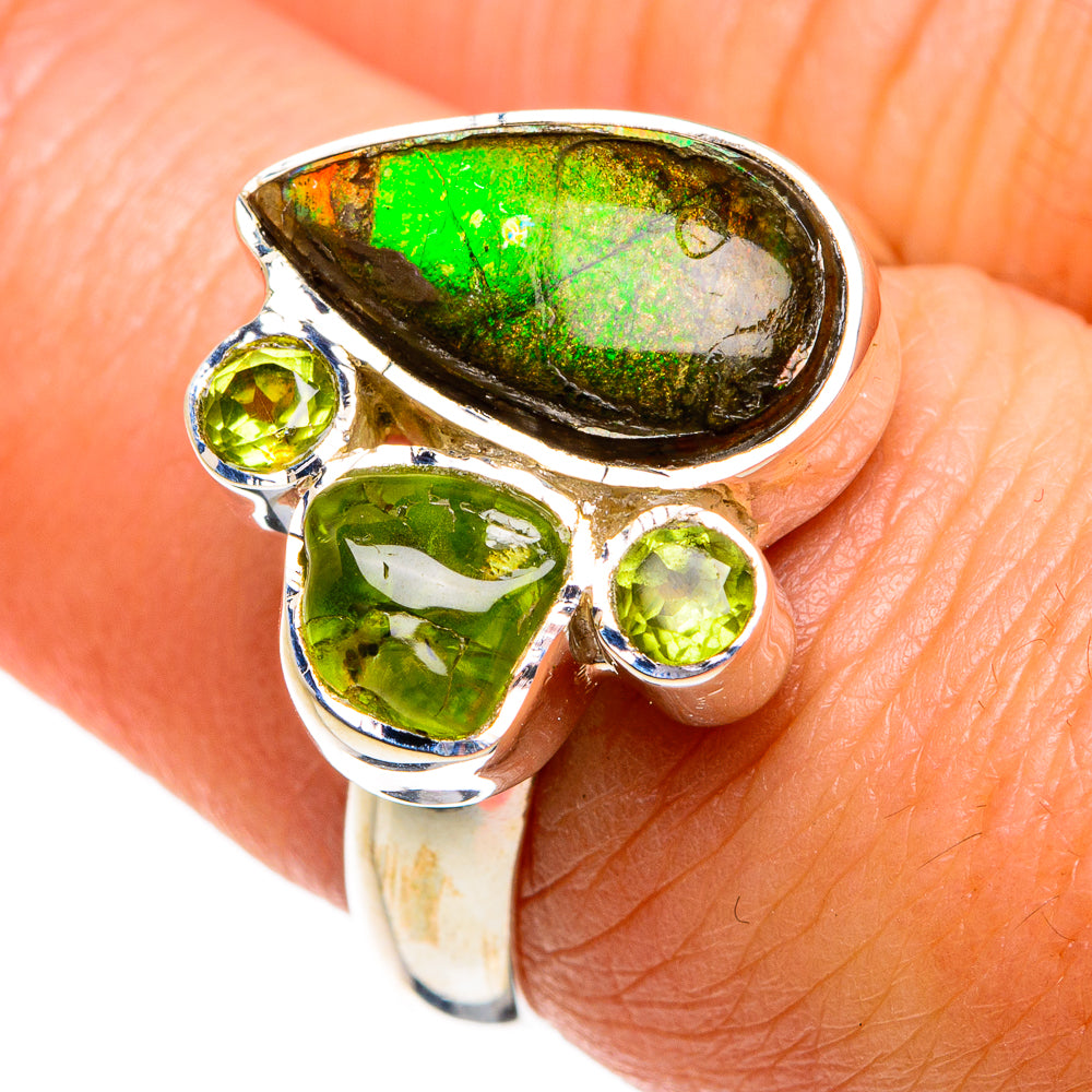 Ammolite Rings handcrafted by Ana Silver Co - RING80954