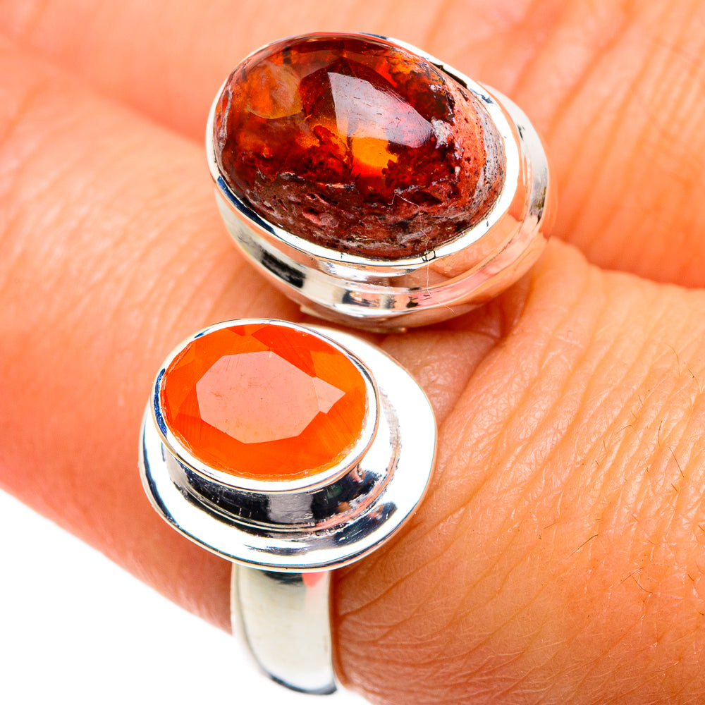 Mexican Fire Opal Rings handcrafted by Ana Silver Co - RING80972