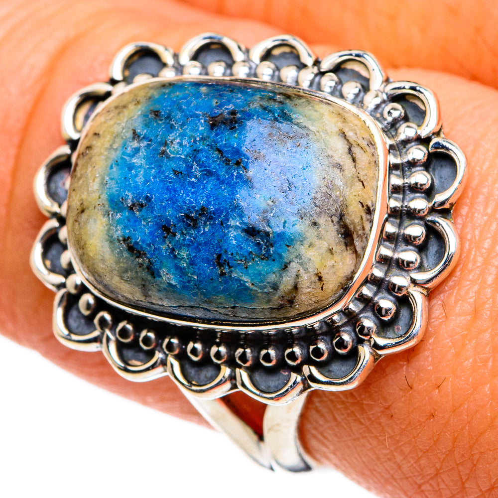 K2 Blue Azurite Rings handcrafted by Ana Silver Co - RING80981