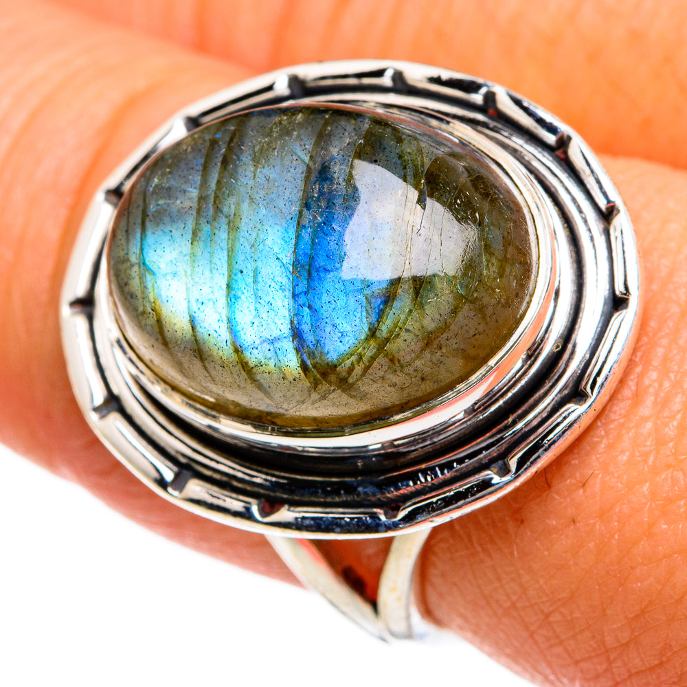 Labradorite Rings handcrafted by Ana Silver Co - RING80985