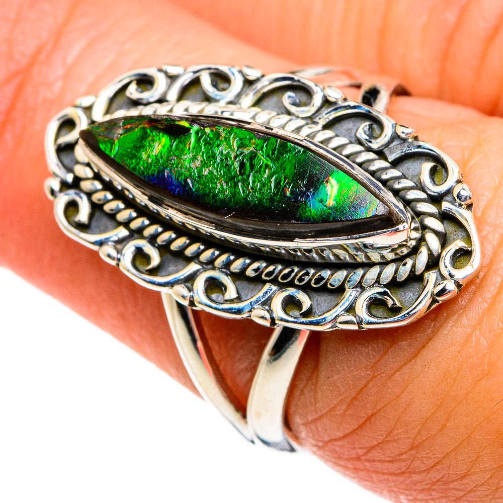 Ammolite Rings handcrafted by Ana Silver Co - RING80989