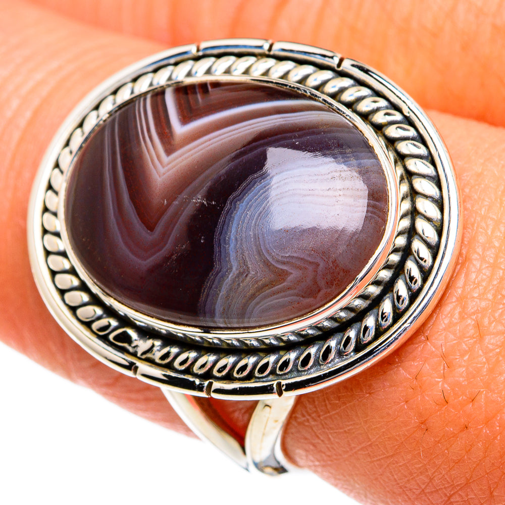 Botswana Agate Rings handcrafted by Ana Silver Co - RING80995