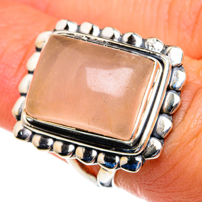 Rose Quartz Rings handcrafted by Ana Silver Co - RING80999