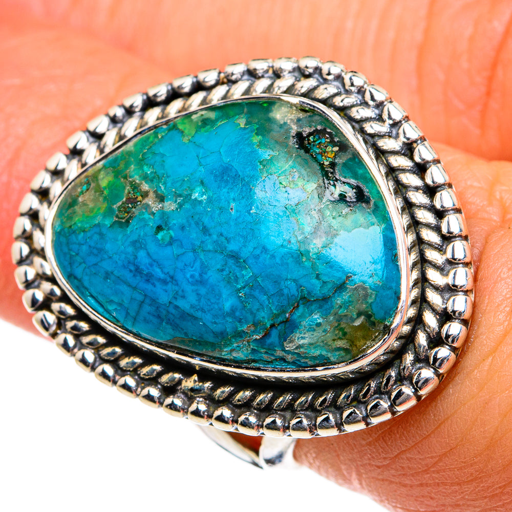 Chrysocolla Rings handcrafted by Ana Silver Co - RING81014