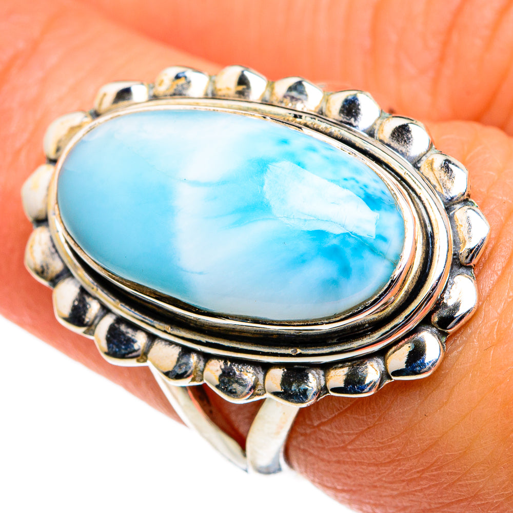 Larimar Rings handcrafted by Ana Silver Co - RING81019