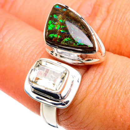 Ammolite Rings handcrafted by Ana Silver Co - RING81025