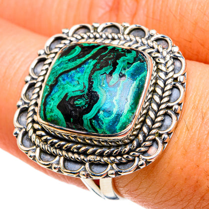 Malachite In Chrysocolla Rings handcrafted by Ana Silver Co - RING81027