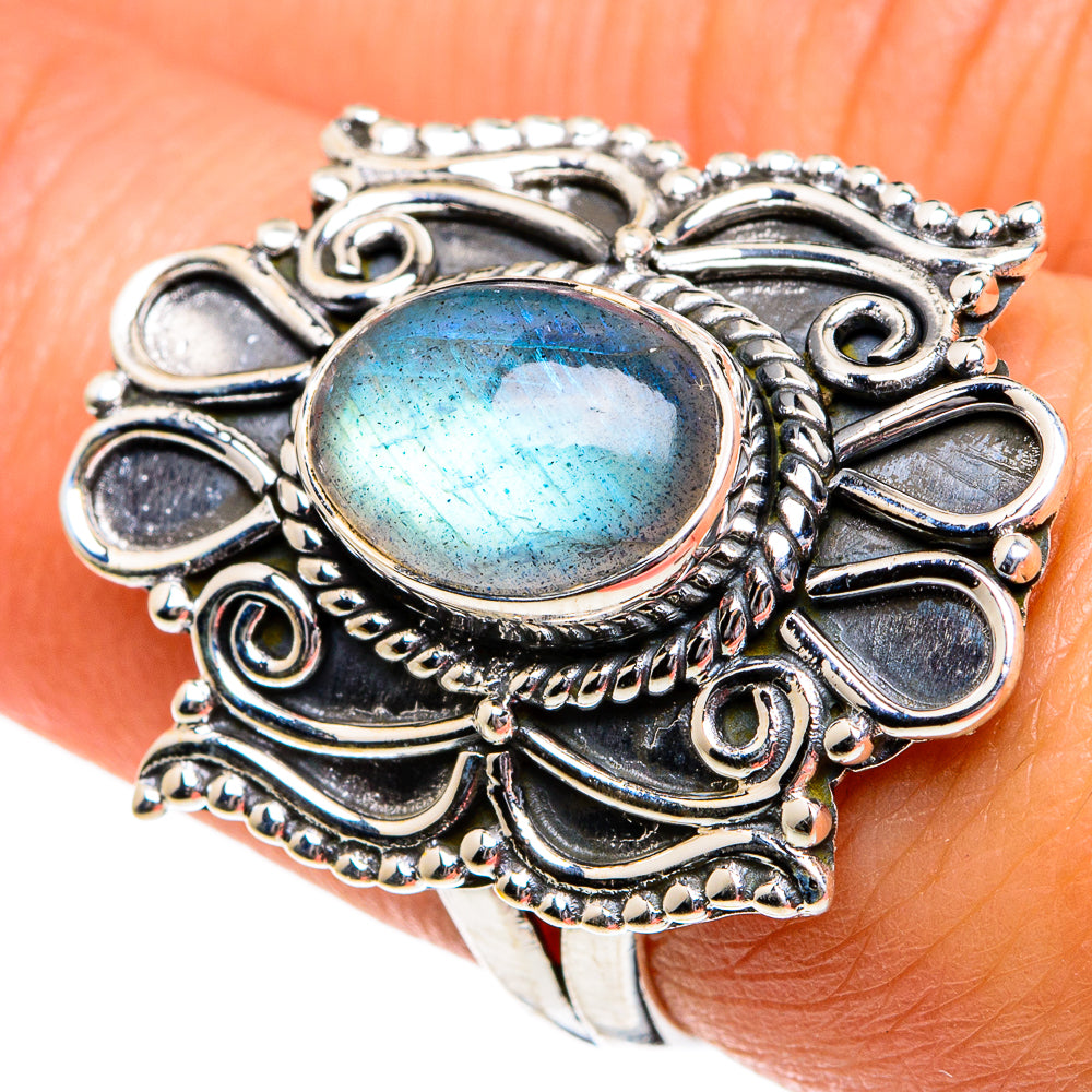 Labradorite Rings handcrafted by Ana Silver Co - RING81047