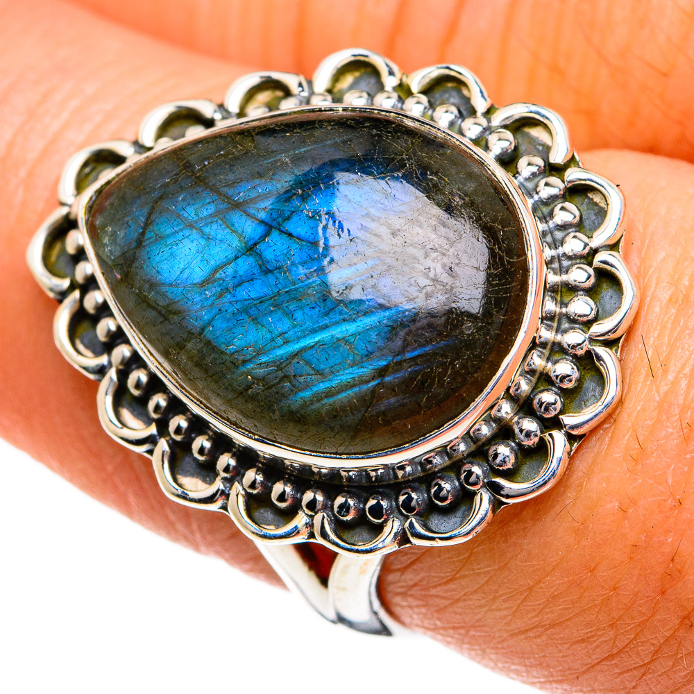 Labradorite Rings handcrafted by Ana Silver Co - RING81050