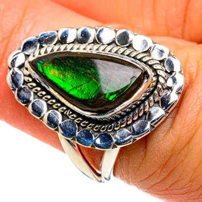 Ammolite Rings handcrafted by Ana Silver Co - RING81060