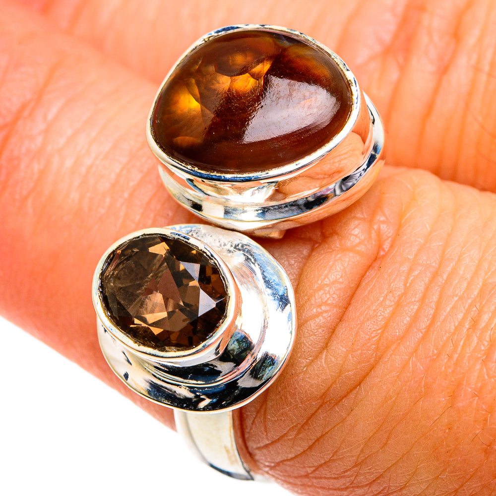 Mexican Fire Agate Rings handcrafted by Ana Silver Co - RING81062