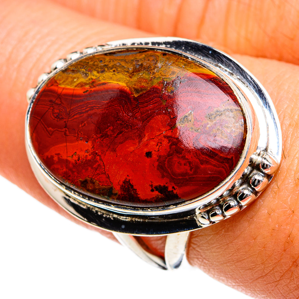 Crazy Lace Agate Rings handcrafted by Ana Silver Co - RING81064