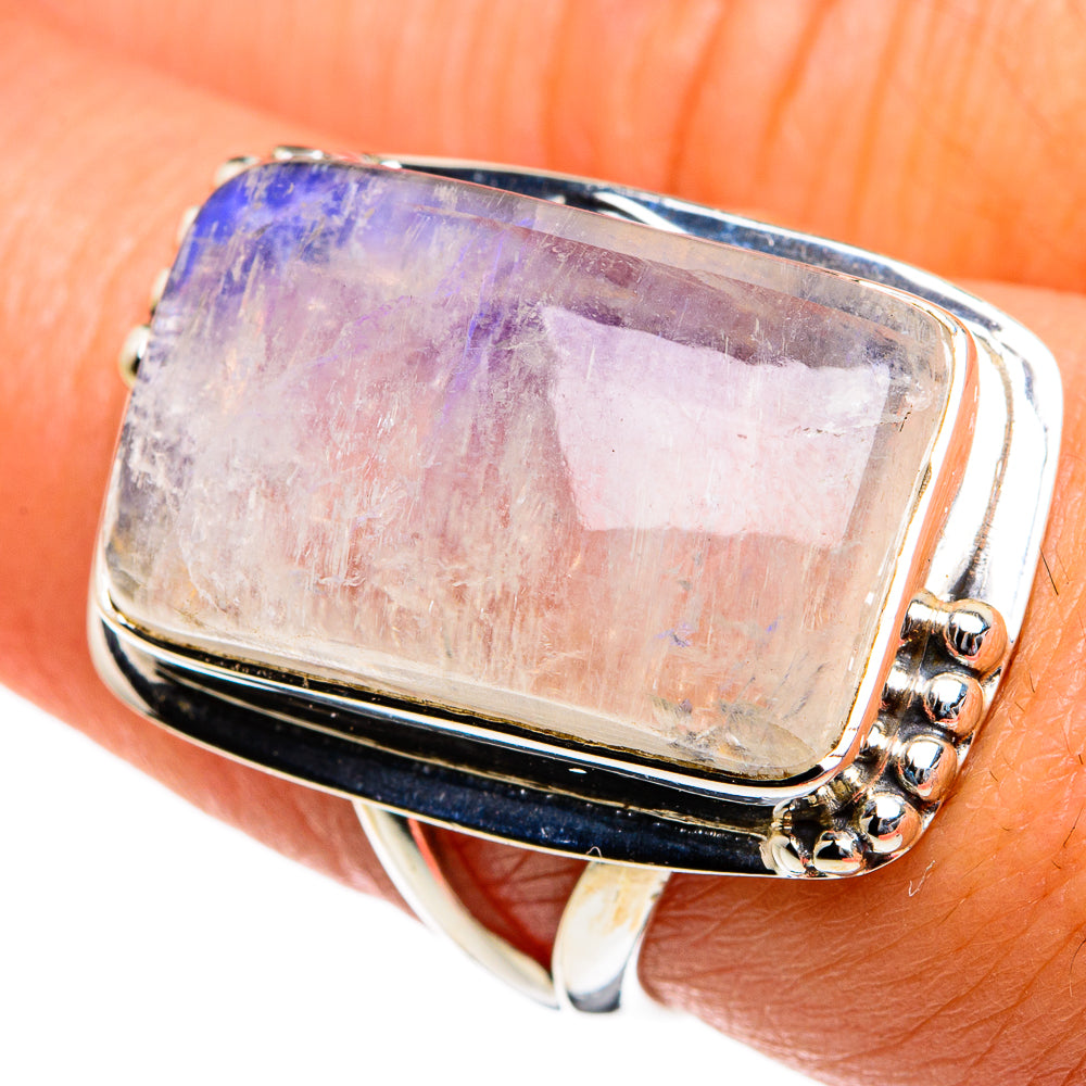 Rainbow Moonstone Rings handcrafted by Ana Silver Co - RING81073