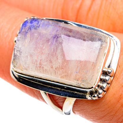 Rainbow Moonstone Rings handcrafted by Ana Silver Co - RING81073