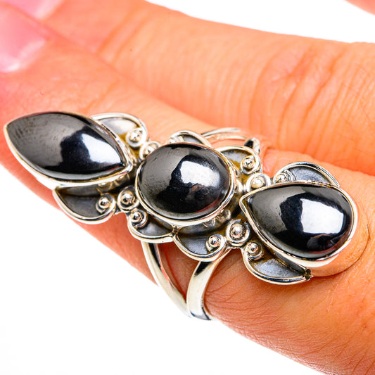 Hematite Rings handcrafted by Ana Silver Co - RING81075