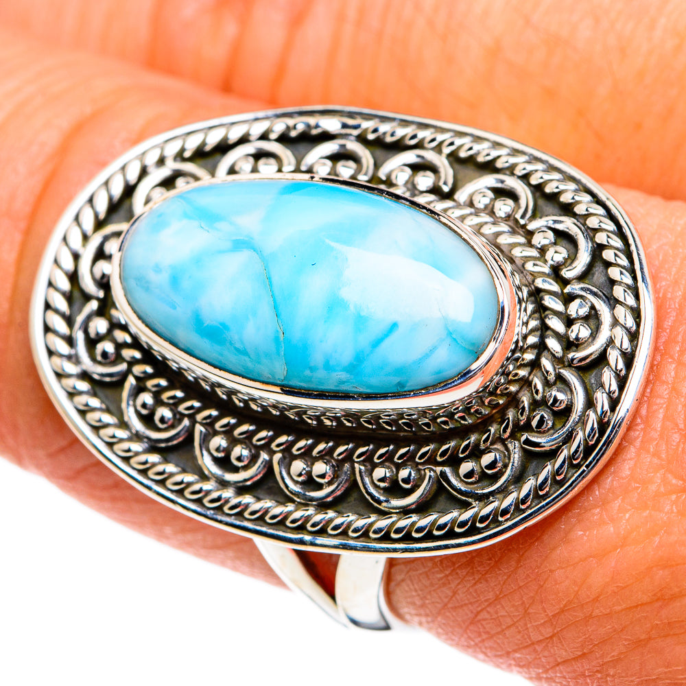 Larimar Rings handcrafted by Ana Silver Co - RING81081