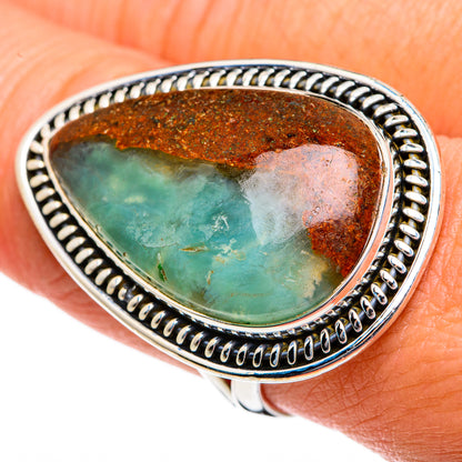 Boulder Chrysoprase Rings handcrafted by Ana Silver Co - RING81085