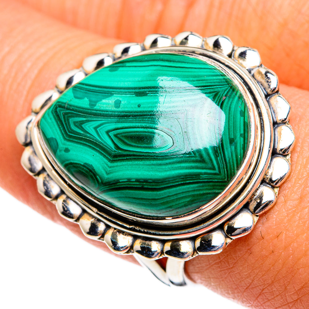 Malachite Rings handcrafted by Ana Silver Co - RING81087