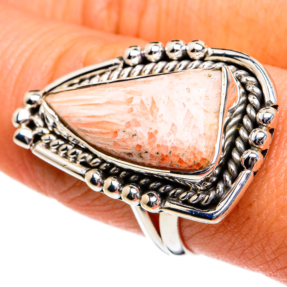 Scolecite Rings handcrafted by Ana Silver Co - RING81092