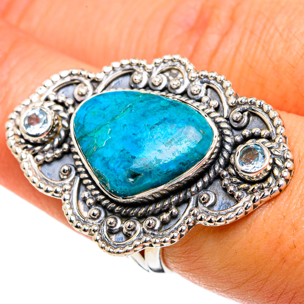 Chrysocolla Rings handcrafted by Ana Silver Co - RING81112
