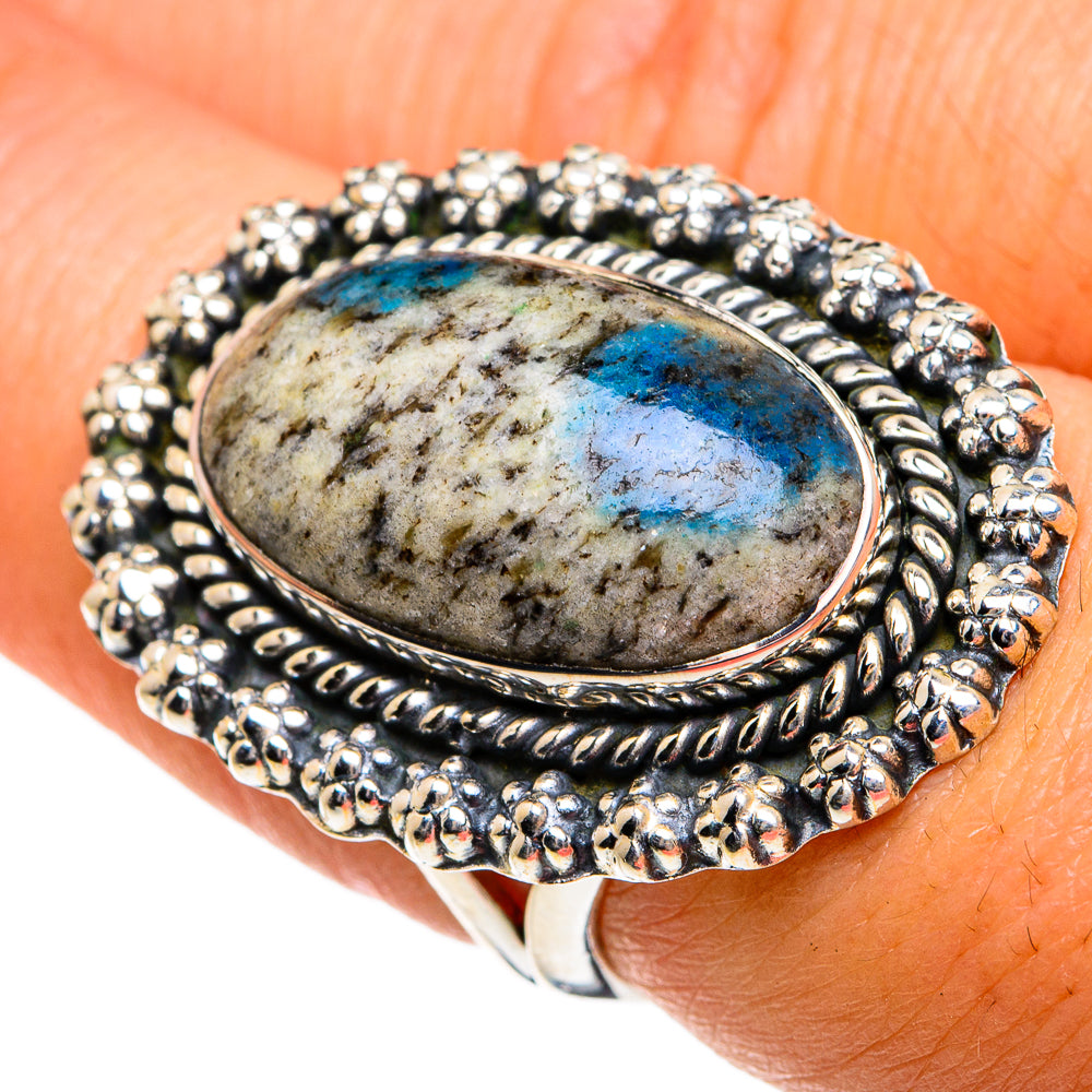 K2 Blue Azurite Rings handcrafted by Ana Silver Co - RING81114