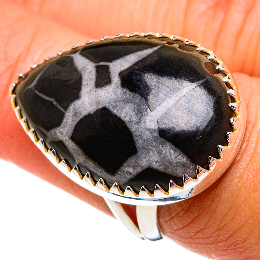 Septarian Geode Rings handcrafted by Ana Silver Co - RING81129